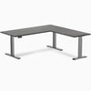 Desky dark bamboo standing desk l-shape in space grey 1800mm