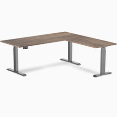 zero melamine l-shape desk in natural walnut 1800mm