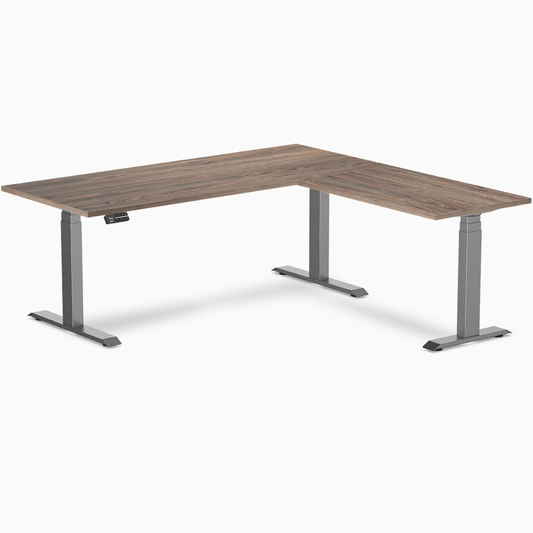 zero melamine l-shape desk in natural walnut 1800mm