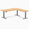 zero melamine l-shape desk in select beech 1800mm