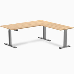 zero melamine l-shape desk in sublime teak 1800mm