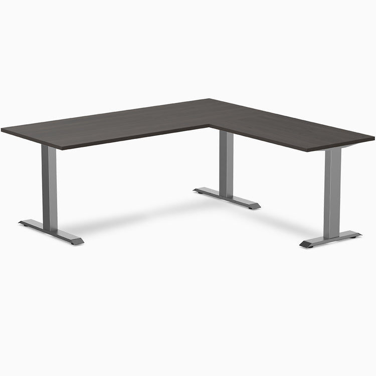 zero melamine l-shape desk in burnished wood 1800mm