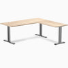 zero melamine l-shape desk in classic oak 1800mm