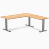 zero melamine l-shape desk in select beech 1800mm