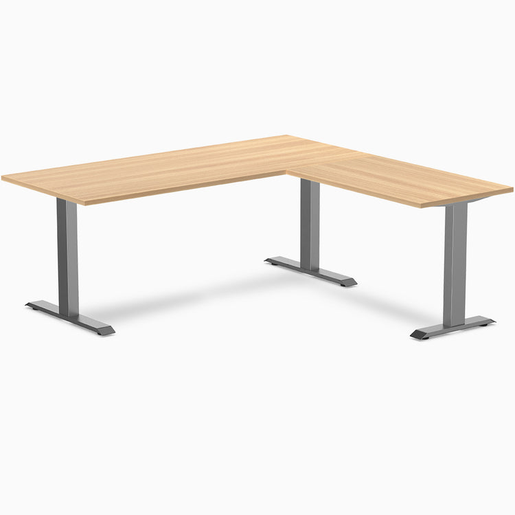 zero melamine l-shape desk in sublime teak 1800mm