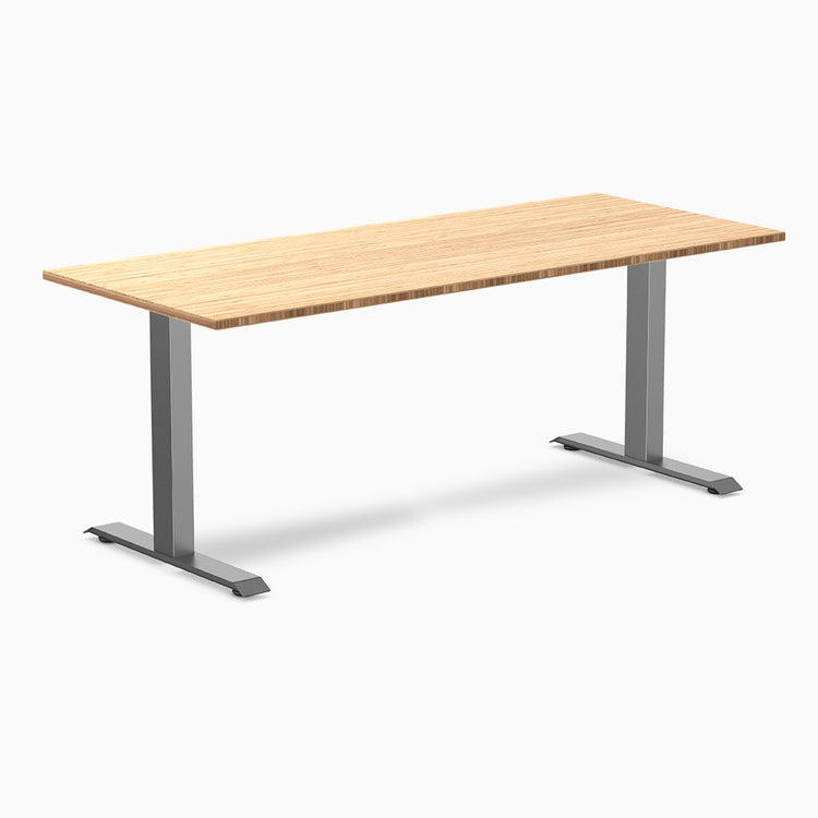 Desky bamboo fixed office desk in space gray