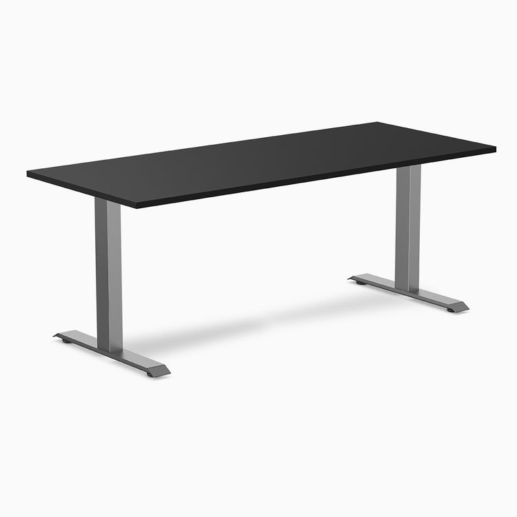 Desky zero melamine desk 1800mm in black with space gray legs