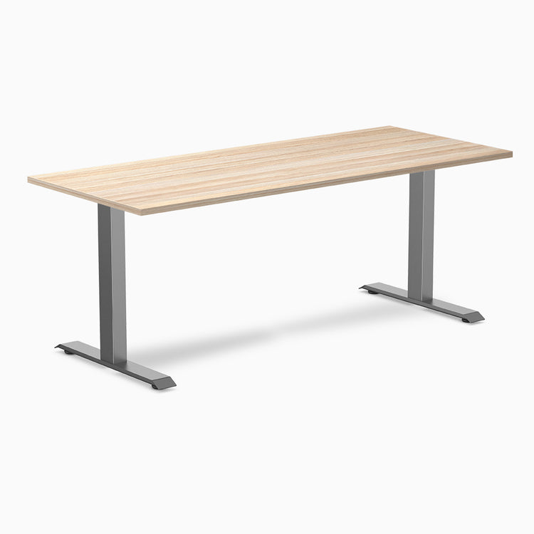 Desky zero melamine desk 1800mm classic oak with space gray legs