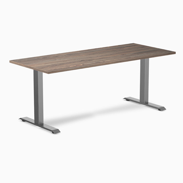 Desky zero melamine desk 1800mm natural walnut with space gray legs