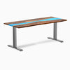 Desky fixed resin hardwood desk in pheasantwood river 1800mm