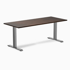 Desky 1800mm rubberwood dark walnut fixed desk in space grey
