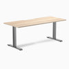 Fixed scalloped classic oak melamine desk with space grey legs 1800mm