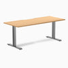 Fixed scalloped select beech melamine desk with space grey legs 1800mm