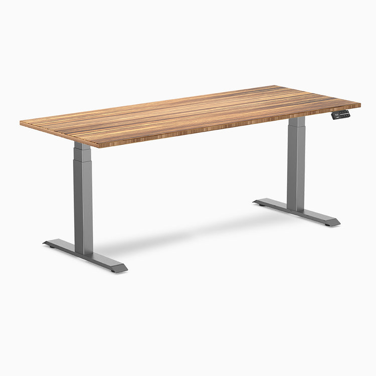 Desky tiger bamboo fixed office desk in space gray 1800mm