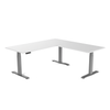 Desky Eco L-Shape Melamine Sit Stand Desk White -Desky®