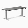 Electric dual bamboo sit stand desk Dark Bamboo - Desky
