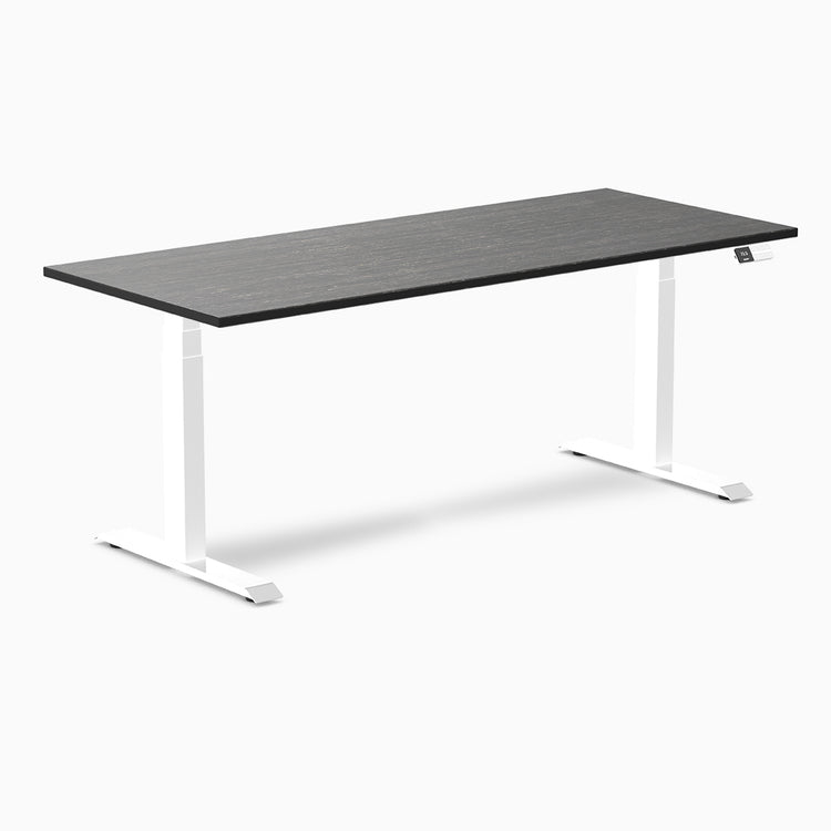 Electric dual bamboo sit stand desk Dark Bamboo - Desky