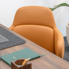 Desky Arco Office Chair-Chair-Desky-Tan Microfiber Leather-Desky® Australia