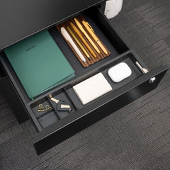 Desky GO Slimline Steel Mobile Pedestal-Drawers-Desky-White-Desky® Australia