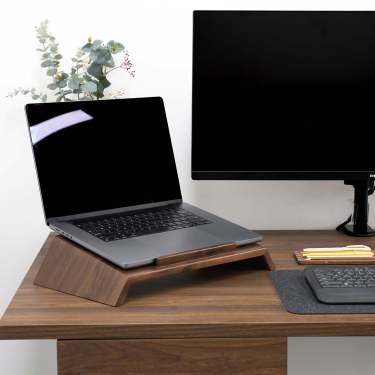 Desky Wooden Laptop Riser-Accessories-Desky® Australia-Rubberwood Dark Walnut-Desky® Australia