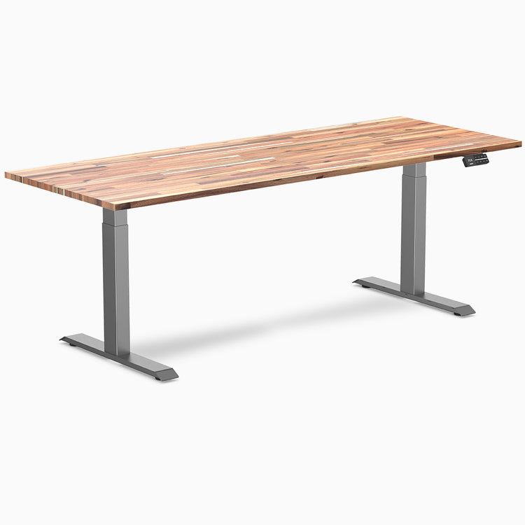 Desky Dual Softwood Sit Stand Desk in acacia 