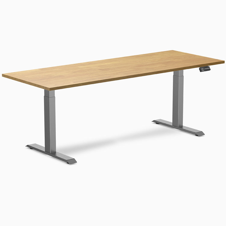 Desky dual rubber wood standing desk in light oak 2000mm