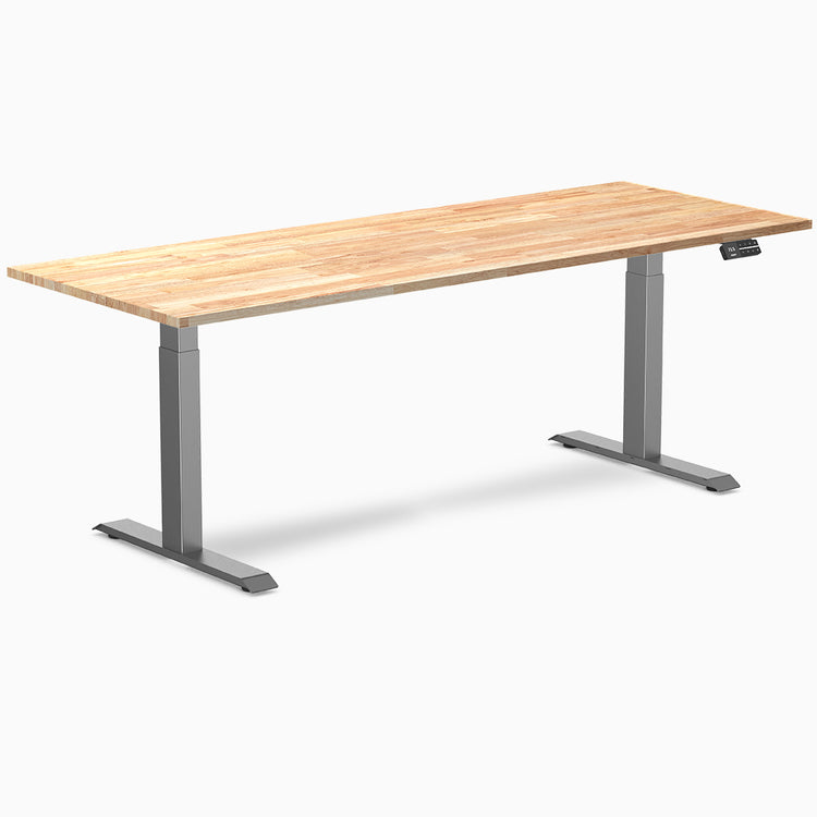 Desky dual rubber wood standing desk in natural rubber 2000mm