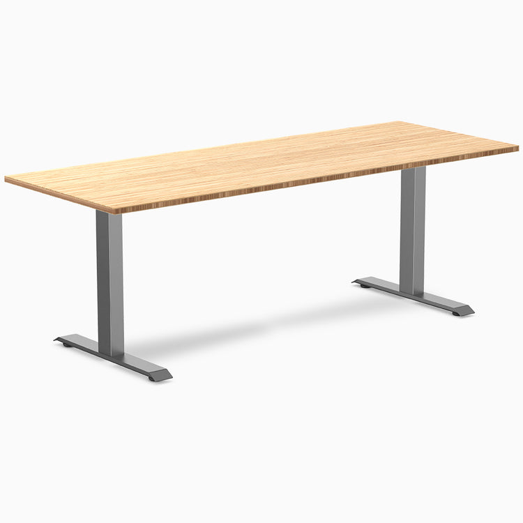 Desky bamboo fixed office desk in space gray 2000mm