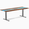 Desky fixed resin hardwood desk in pheasantwood river 2000mm