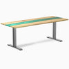 Desky fixed resin hardwood desk in white ash river 2000mm