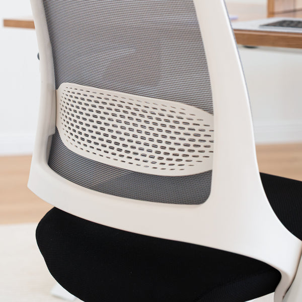 Desky Pulse Supportive Desk Chair-Office Chairs-Desky-Black / Polished Aluminium-No Headrest-Desky® Australia