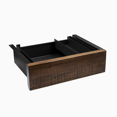 Desky Minimal Under Desk Drawer - American Rustic Pine Softwood Black Frame