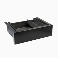 Desky Minimal Under Desk Drawer - Black Ash Hardwood Space Grey Frame