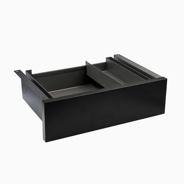 Desky Minimal Under Desk Drawer - Black Melamine Space Grey Frame