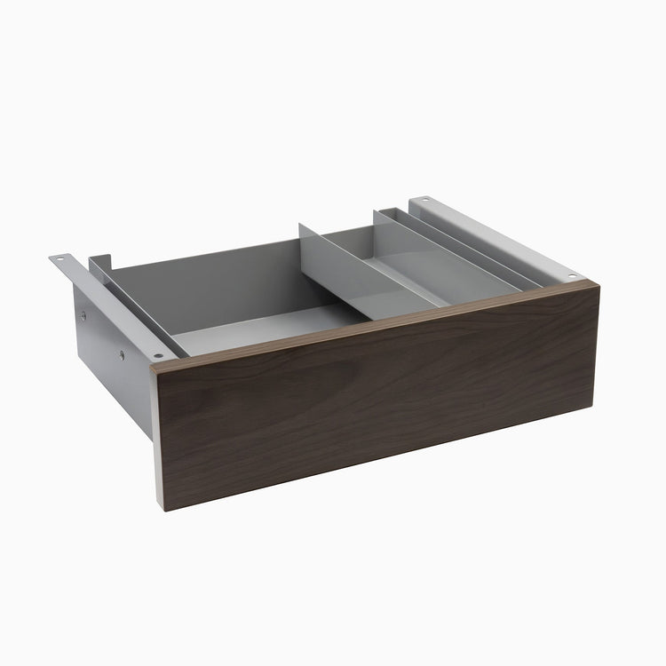 Almost Perfect Desky Minimal Under Desk Drawer - Burnished Wood Melamine Grey Frame