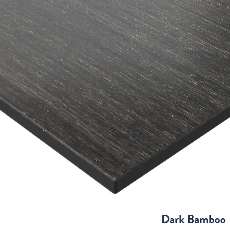 Dark bamboo L-shape desktop