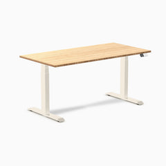 Desky Dual Bamboo Sit Stand Desk, Bamboo desktop, Wheat frame