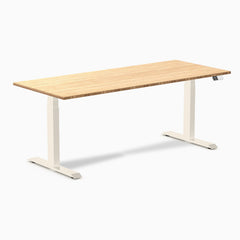Desky Dual Bamboo Sit Stand Desk, Bamboo desktop, Wheat frame
