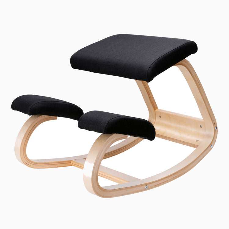 Ergonomic kneeling chair in black