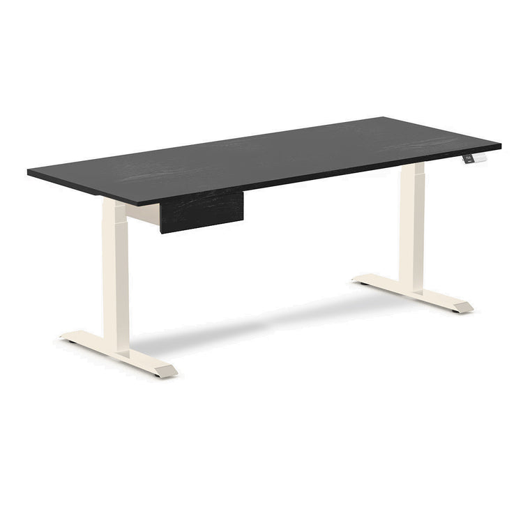 Desky Dual Hardwood Standing Desk With Drawer Black Ash / 1800x750mm / Wheat