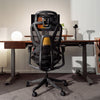 Desky contourra ergonomic office chair paired with hardwood standing desk