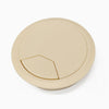 Beige desk cable grommet hole