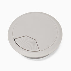 Grey desk cable grommet hole