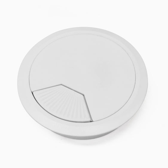 White grommet cable management hole