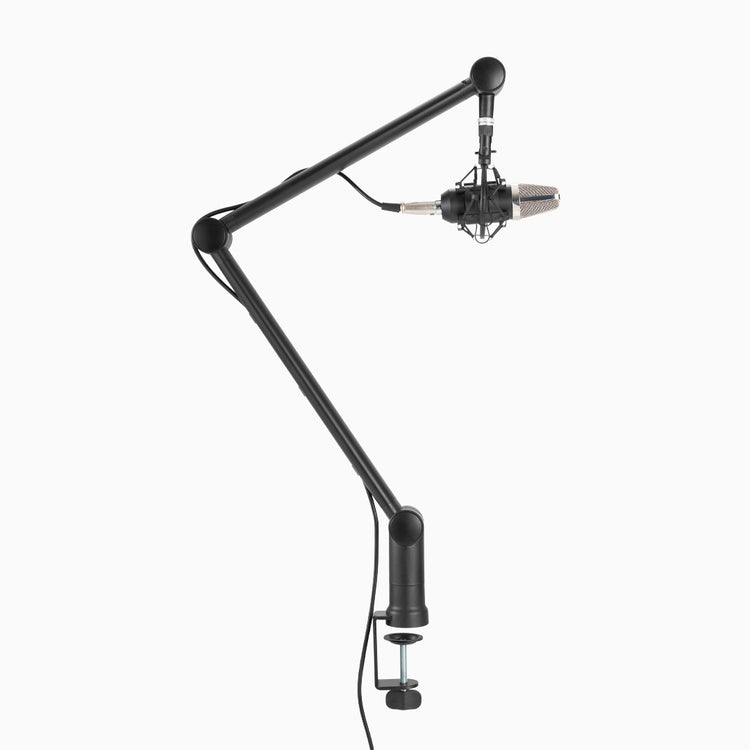 Desky Adjustable Microphone Boom Arm in use