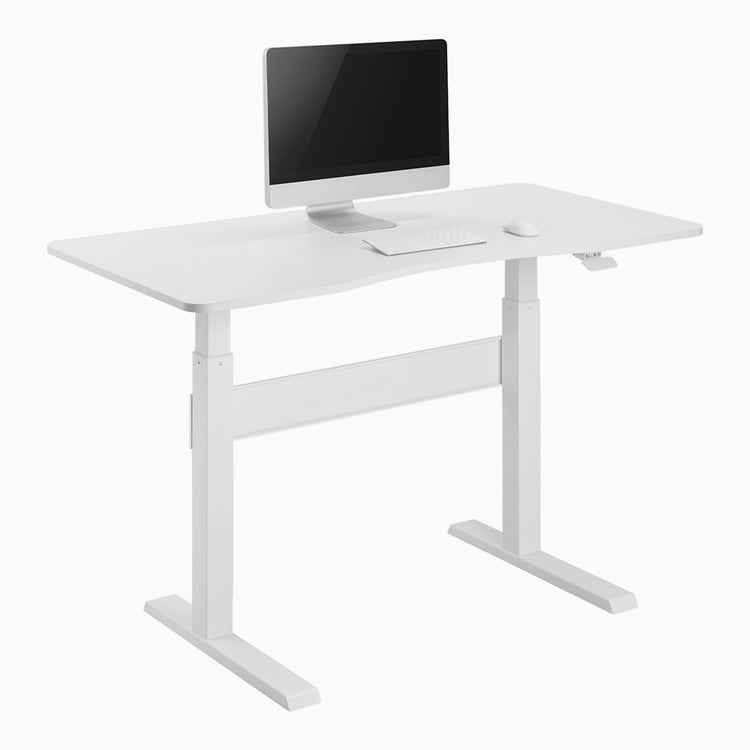 Air lift manual desk with monitor - Desky