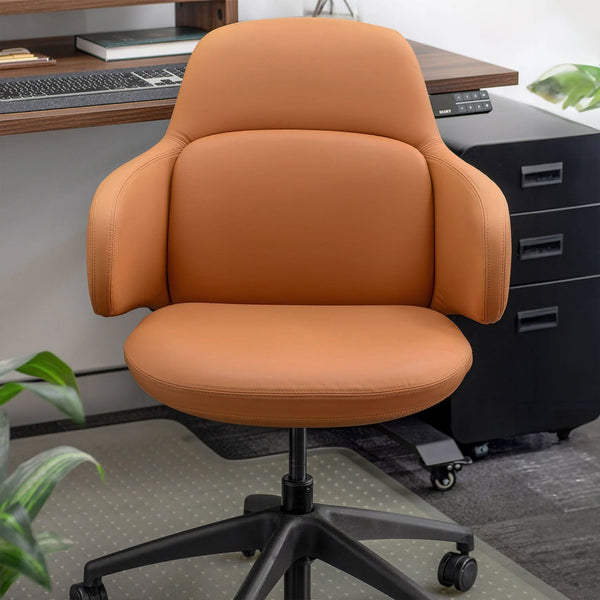 Desky Arco Office Chair-Chair-Desky-Tan Microfiber Leather-Desky® Australia