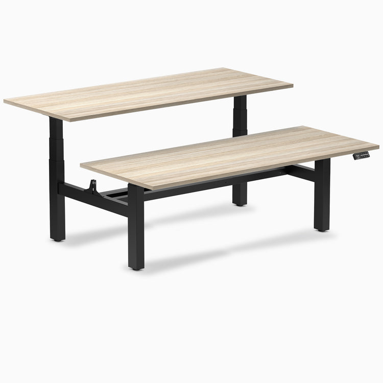 Desky Back to Back Melamine Sit Stand Workstation