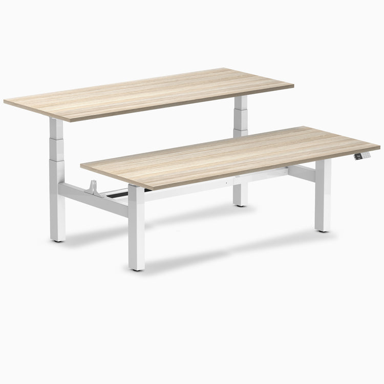 Desky Back to Back Melamine Sit Stand Workstation
