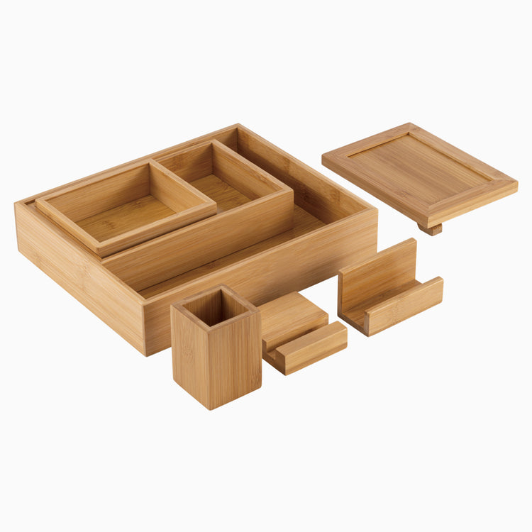 Desky Bamboo Organiser Set